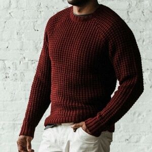 Taylor Stitch The Fisherman Sweater Size Large 42 in Loden Wool Chunky Knit Fall